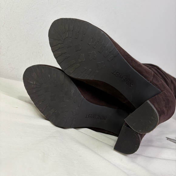 NINE WEST Genuine Suede Leather Slouchy High Heel Slouch Boot 8 - Picture 12 of 16